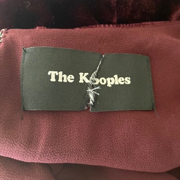 THE Kooples Burgundy Mini Velvet Dress Silk Blend Size M - Picture 10 of 16